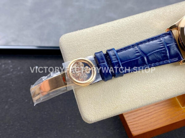 PPF Factory Patek Philippe Annual Calendar 5396R-014 38mm Rose Gold Leather Strap Blue Dial