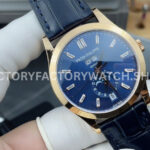 PPF Factory Patek Philippe Annual Calendar 5396R-015 Rose Gold Baguette Diamond Blue Dial (6) PPF Factory Patek Philippe Annual Calendar 5396R-015 38mm Rose Gold Baguette Diamond Blue Dial