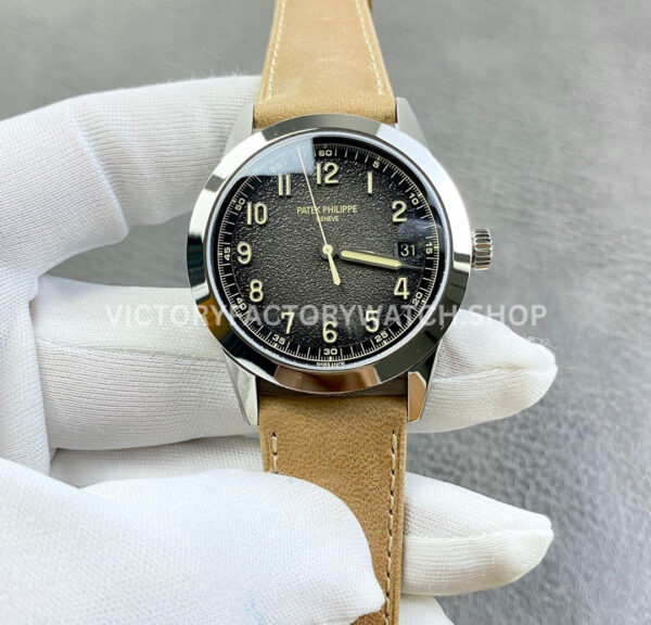 PPF Factory Patek Philippe Calatrava 5226G-001 40mm White Gold Brown Leather Strap Arabic Numerals Black Dial (2) PPF Factory Patek Philippe Calatrava 5226G black Arabic numerals brown leather strap