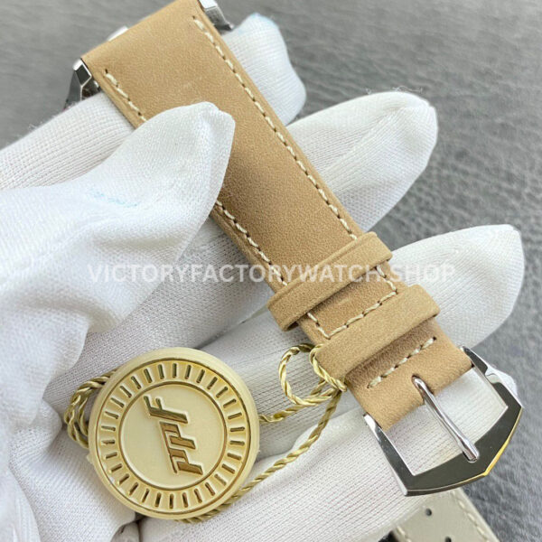 PPF Factory Patek Philippe Calatrava 5226G-001 40mm White Gold Brown Leather Strap Arabic Numerals Black Dial (5) PPF Factory Patek Philippe Calatrava 5226G-001 40mm White Gold Brown Leather Strap Arabic Numerals Black Dial