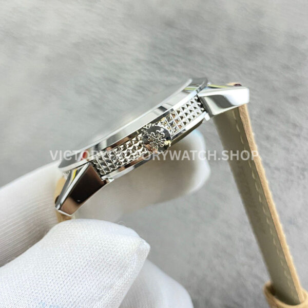 PPF Factory Patek Philippe Calatrava 5226G-001 40mm White Gold Brown Leather Strap Arabic Numerals Black Dial (7) PPF Factory Patek Philippe Calatrava 5226G-001 40mm White Gold Brown Leather Strap Arabic Numerals Black Dial