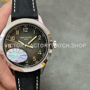 PPF Factory Patek Philippe Calatrava 5226G-001 40mm White Gold Canvas Strap Arabic Numerals Blac (8) PPF Factory Patek Philippe Calatrava 6007G ebony black dial white gold