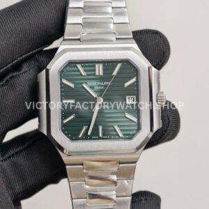 PPF Factory Patek Philippe Cubitus 58211A-001 45mm Full Steel Green Dial (1) PPF Factory Patek Philippe Cubitus 5821 1A green dial full steel