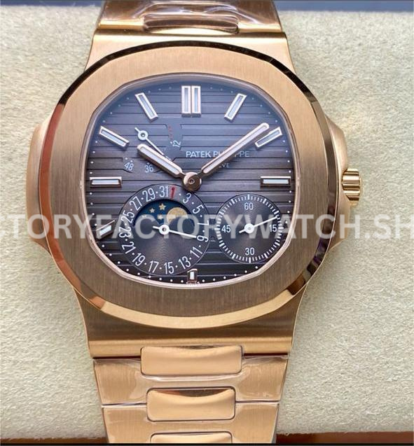 PPF Factory 5712 rose gold bracelet grey dial watch