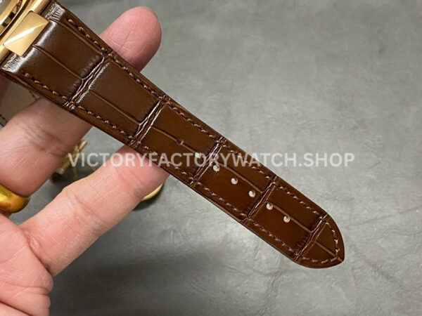 PPF Factory Patek Philippe Nautilus 40mm 5712R-001 Rose Gold Leather Strap Brown Dial