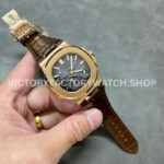 PPF Factory Patek Philippe Nautilus 40mm 5712R-001 Rose Gold Leather Strap Brown Dial