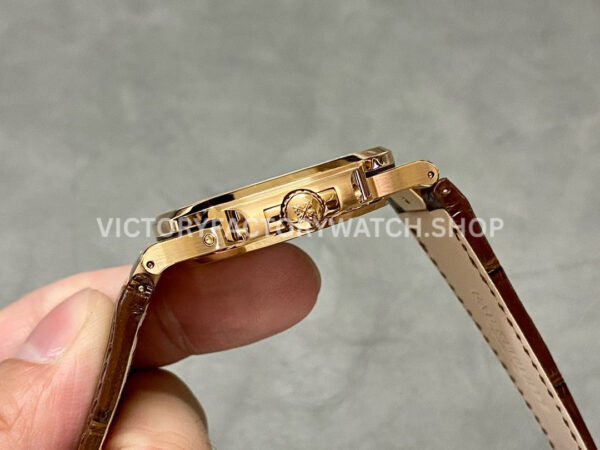 PPF Factory Patek Philippe Nautilus 40mm 5712R-001 Rose Gold Leather Strap Brown Dial