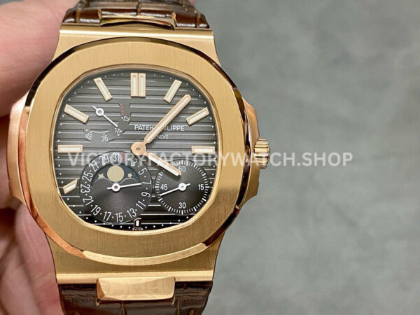 PPF Factory 5712R rose gold leather strap watch
