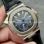 PPF Factory Patek Philippe Nautilus 5712G-001 40mm  White Gold Leather Strap Blue Dial