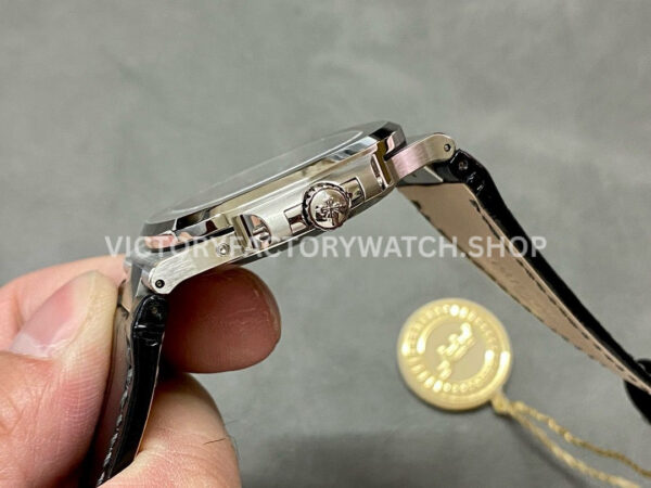 PPF Factory Patek Philippe Nautilus 5712G-001 40mm  White Gold Leather Strap Blue Dial