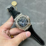 PPF Factory Patek Philippe Nautilus 5712G-001 40mm  White Gold Leather Strap Blue Dial