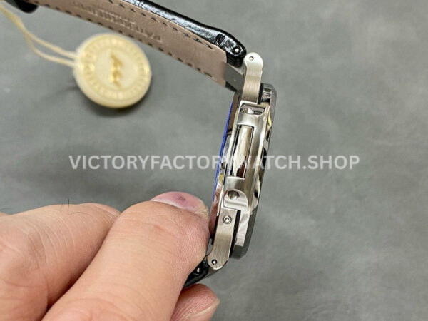 PPF Factory Patek Philippe Nautilus 40mm 5712G-001 White Gold Leather Grey Dial (1) PPF Factory Patek Philippe Nautilus 5712G-001 40mm White Gold Leather Strap Grey Dial
