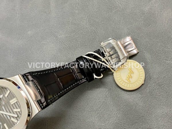 PPF Factory Patek Philippe Nautilus 40mm 5712G-001 White Gold Leather Grey Dial (7) PPF Factory Patek Philippe Nautilus 5712G-001 40mm White Gold Leather Strap Grey Dial