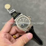 PPF Factory Patek Philippe Nautilus 40mm 5712G-001 White Gold Leather Grey Dial (9) PPF Factory Patek Philippe Nautilus 5712G-001 40mm White Gold Leather Strap Grey Dial