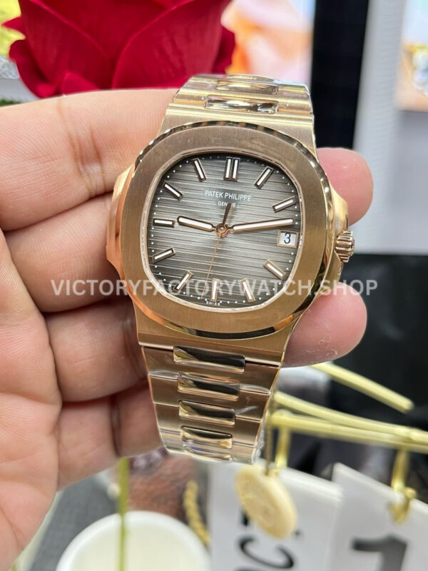 PPF Factory Patek Philippe Nautilus 57111R-001 40mm Full Rose Gold Brown Dial (5) PPF Factory Patek Philippe Nautilus 5711/1R-001 40mm Full Rose Gold Grey Dial