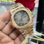 PPF Factory Patek Philippe Nautilus 57111R-001 40mm Full Rose Gold Brown Dial (6) PPF Factory Patek Philippe Nautilus 5711/1R-001 40mm Full Rose Gold Grey Dial
