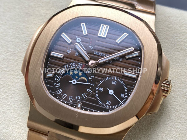 PPF Factory Patek Philippe Nautilus 5712-1R Rose Gold Brown Dial (1) PPF Factory Patek Philippe Nautilus 5712/1R Full Rose Gold Brown Dial