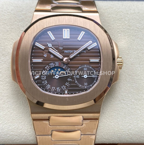 PPF Factory Patek Philippe Nautilus 5712-1R Rose Gold Brown Dial (10) Patek Philippe Nautilus 5712/1R full rose gold brown dial