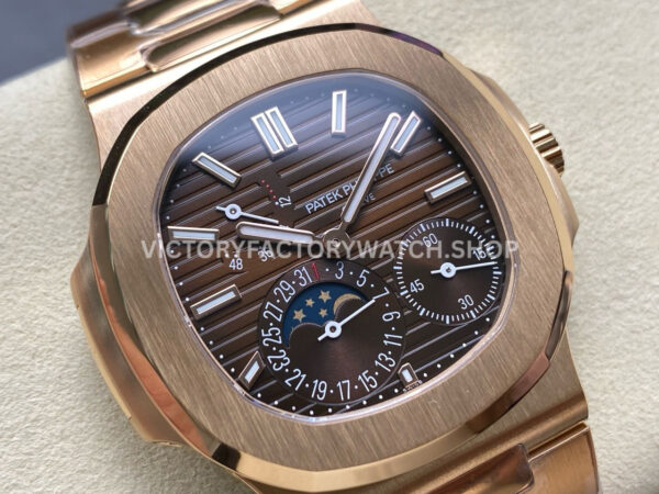PPF Factory Patek Philippe Nautilus 5712-1R Rose Gold Brown Dial (2) PPF Factory Patek Philippe Nautilus 5712/1R Full Rose Gold Brown Dial