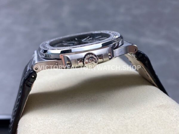 PPF Factory Patek Philippe Nautilus 5724G-001 40mm White Gold Leather Strap Grey Dial (3) PPF Factory Patek Philippe Nautilus 5724G-001 40mm White Gold Diamond Bezel Leather Strap Grey Dial