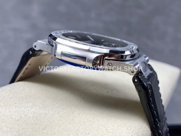 PPF Factory Patek Philippe Nautilus 5724G-001 40mm White Gold Leather Strap Grey Dial (4) PPF Factory Patek Philippe Nautilus 5724G-001 40mm White Gold Diamond Bezel Leather Strap Grey Dial