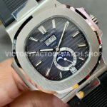 PPF Factory Patek Philippe Nautilus 57261A-001 40mm Steel Rubber Strap Grey Dial (3) PPF Factory Patek Philippe Nautilus 5726/1A-001 40mm Steel Rubber Strap Grey Dial
