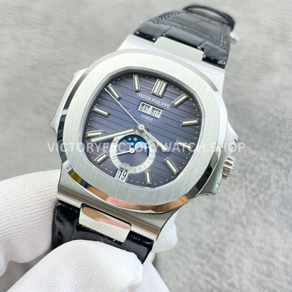 PPF Factory Patek Philippe Nautilus 57261A-0014 40mm Leather Strap Blue Dial (5) PPF Factory Patek Philippe Nautilus 57261A-0014 40mm Leather Strap Blue Dial