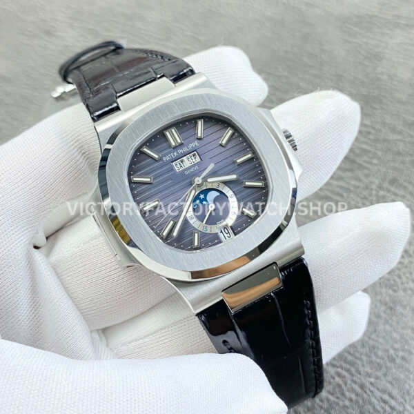 PPF Factory Patek Philippe Nautilus 57261A-0014 40mm Leather Strap Blue Dial (6) PPF Factory Patek Philippe Nautilus 57261A-0014 40mm Leather Strap Blue Dial