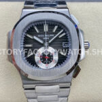 PPF Factory Patek Philippe Nautilus 5980 40.5mm Full Steel Grey Dial (4) PPF Factory Patek Philippe Nautilus 5980 1A grey dial full steel