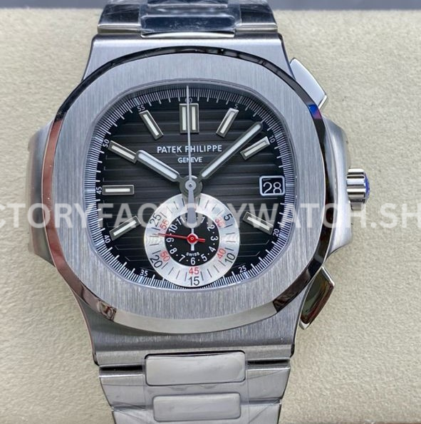 PPF Factory Patek Philippe Nautilus 5980 40.5mm Full Steel Grey Dial (4) PPF Factory Patek Philippe Nautilus 5980 1A grey dial full steel