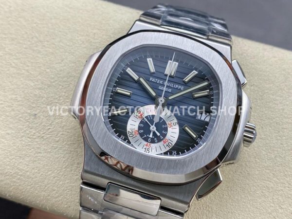 PPF Factory Patek Philippe Nautilus 5980 40.5mm Full Steel Light Blue Dial (3) PPF Factory Patek Philippe Nautilus 5980/1A-014 40.5mm Full Steel Light Blue Dial