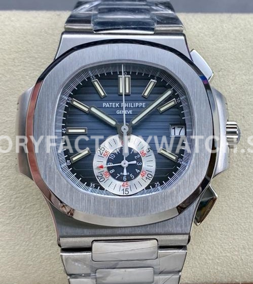 PPF Factory Patek Philippe Nautilus 5980 40.5mm Full Steel Light Blue Dial (4) PPF Factory Patek Philippe Nautilus 5980 1A light blue dial full steel
