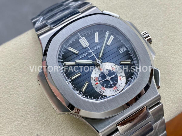 PPF Factory Patek Philippe Nautilus 5980 40.5mm Full Steel Light Blue Dial (8) PPF Factory Patek Philippe Nautilus 5980/1A-014 40.5mm Full Steel Light Blue Dial