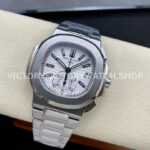PPF Factory Patek Philippe Nautilus 5980 40.5mm Full Steel White Dial (3) PPF Factory Patek Philippe Nautilus 5980/1A-014 40.5mm Full Steel White Dial