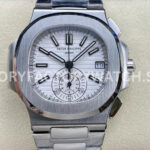 PPF Factory Patek Philippe Nautilus 5980 40.5mm Full Steel White Dial (4) PPF Factory Patek Philippe Nautilus 5980 white dial full steel