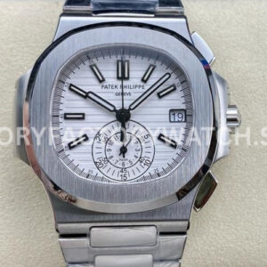 PPF Factory Patek Philippe Nautilus 5980 40.5mm Full Steel White Dial (4) PPF Factory Patek Philippe Nautilus 5980 white dial full steel