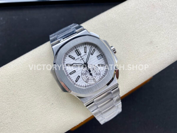 PPF Factory Patek Philippe Nautilus 5980 40.5mm Full Steel White Dial (5) PPF Factory Patek Philippe Nautilus 5980/1A-014 40.5mm Full Steel White Dial