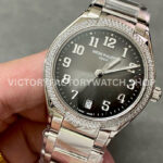 PPF Factory Patek Philippe Twenty~4 7300/1200A-010 36mm Diamond Bezel Arabic Numerals Black Dial