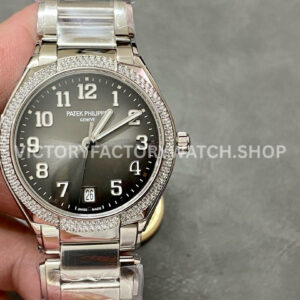 PPF Factory Patek Philippe Twenty~4 73001200A-010 36mm Full Steel Arabic Numerals Black Dial (10) PPF Factory Patek Philippe Twenty~4 7300 1200A black Arabic numerals diamond bezel