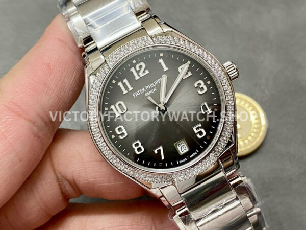 PPF Factory Patek Philippe Twenty~4 7300/1200A-010 36mm Diamond Bezel Arabic Numerals Black Dial