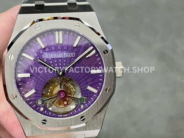 R8 Factory Audemars Piguet Royal Oak Tourbillon 26522ST.OO.1220ST.01 41mm Full Steel Purple Dial ( (3) AP purple dial tourbillon