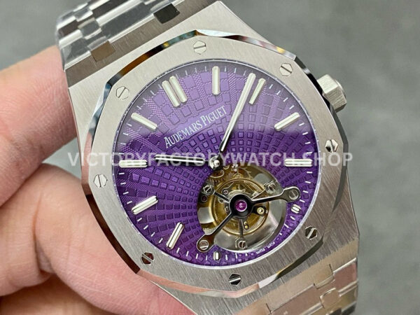 R8 Factory Audemars Piguet Royal Oak Tourbillon 26522ST.OO.1220ST.01 41mm Full Steel Purple Dial ( (6) R8 Factory Audemars Piguet Royal Oak Tourbillon 26522ST.OO.1220ST.01 41mm Full Steel Purple Dial