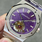R8 Factory Audemars Piguet Royal Oak Tourbillon 26522ST.OO.1220ST.01 41mm Full Steel Purple Dial ( (9) R8 Factory Audemars Piguet Royal Oak Tourbillon 26522ST.OO.1220ST.01 41mm Full Steel Purple Dial