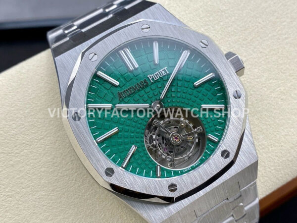 R8 Factory Audemars Piguet Royal Oak Tourbillon 26534TI.OO.1220TI.01 41mm Full Steel Green Dial (2) R8 Factory Audemars Piguet Royal Oak Tourbillon 26534TI.OO.1220TI.01 41mm Full Steel Green Dial
