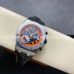 TK Factory Audemars Piguet Royal Oak Offshore Chronograph Volcano 26170ST.OO.D101CR.01 42mm Steel Leather Strap Orange Arabic Numerals Black Dial