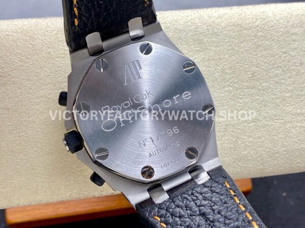 TK Factory Audemars Piguet Royal Oak Offshore Chronograph Volcano 26170ST.OO.D101CR.01 42mm Steel Leather Strap Orange Arabic Numerals Black Dial
