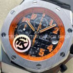 TK Factory Audemars Piguet Royal Oak Offshore Chronograph Volcano 26170ST.OO.D101CR.01 42mm Steel Leather Strap Orange Arabic Numerals Black Dial