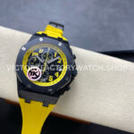 TK Factory Audemars Piguet Royal Oak Offshore (7) TK Factory Audemars Piguet Royal Oak Offshore Chronograph 26176FO.OO.D101CR.02 42mm Carbon Fiber Yellow Rubber Strap Arabic Numerals Black Dial