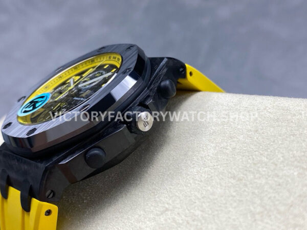 TK Factory Audemars Piguet Royal Oak Offshore C (1) TK Factory Audemars Piguet Royal Oak Offshore Chronograph 26176FO.OO.D101CR.02 42mm Carbon Fiber Yellow Rubber Strap Arabic Numerals Black Dial