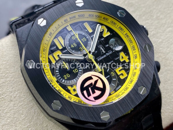 TK Factory Audemars Piguet Royal Oak Offshore Chron (3) TK Factory Audemars Piguet Royal Oak Offshore Chronograph 26176FO.OO.D101CR.02 42mm Carbon Fiber Leather Strap Arabic Numerals Black Dial